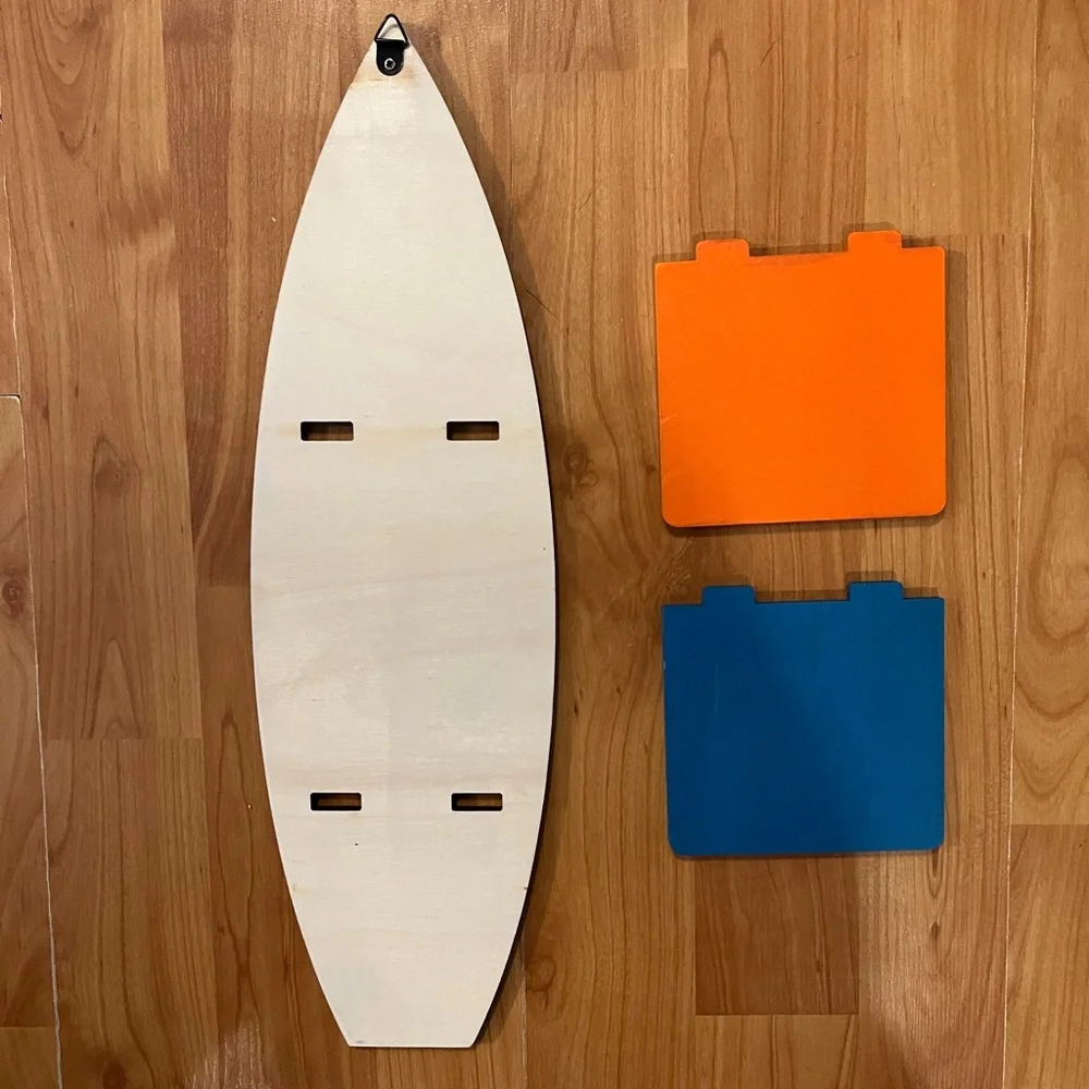 🔥Mini Surfboard Shelves Wooden Wall Hanging Shelves 3 PCs 15.8in X 4.7in- NEW.
